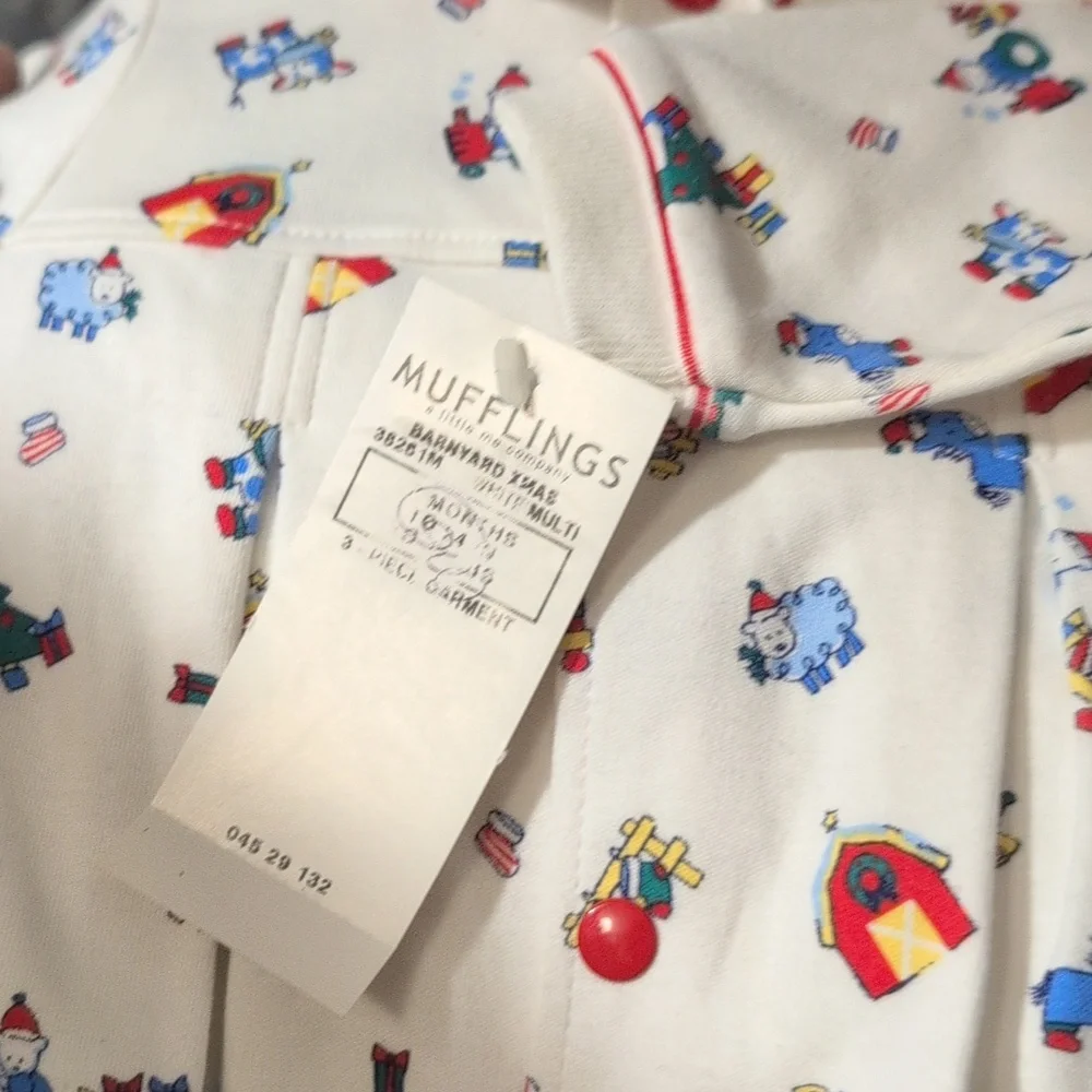 Infant Christmas Holiday Mufflings By Little Me Barnyard Farm Outfit NWT 3 Month